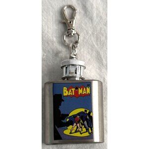 Batman Mini Flask Keychain With Vintage Comic Cover Design